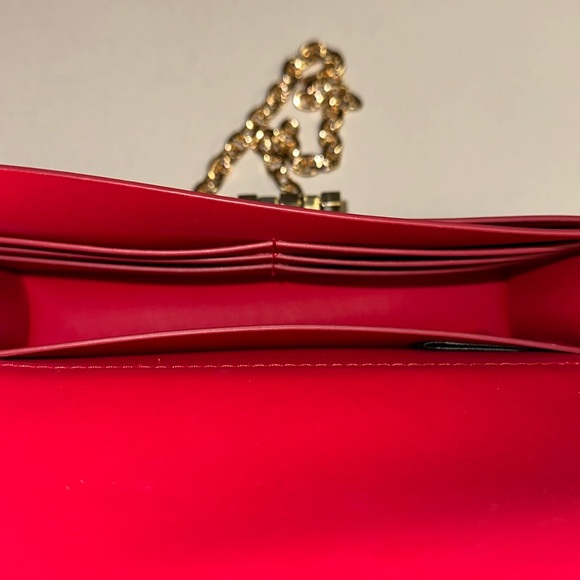 🔥🔥🔥Zac Posen Red Leather Wallet On Chain Crossbody Bag - Picture 13 of 15